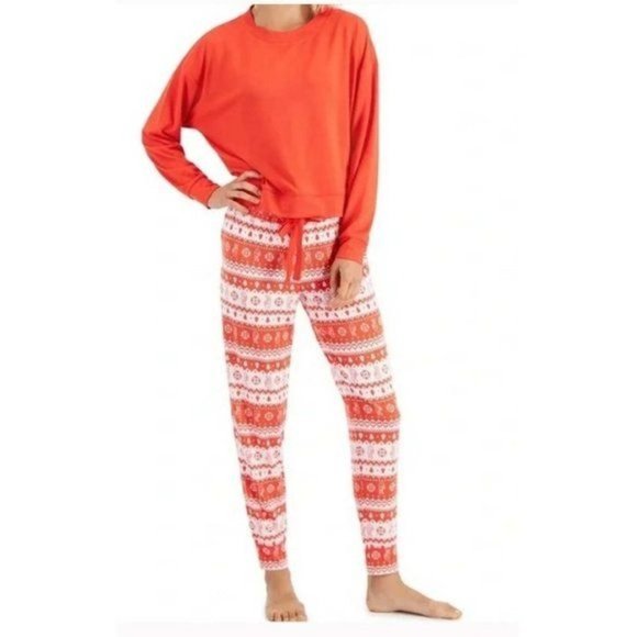 JENNI 2Pc Long Sleeve Mix It Papaya Punch Fairisle Pajama Set XX LARGE (313) - Picture 2 of 9